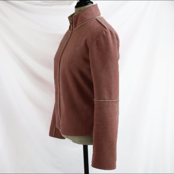 Anthropologie Pink Zippered Jacket By Velvet Long Sleeves - Picture 4 of 12